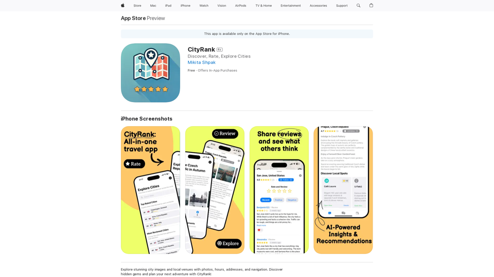 CityRank on the App Store