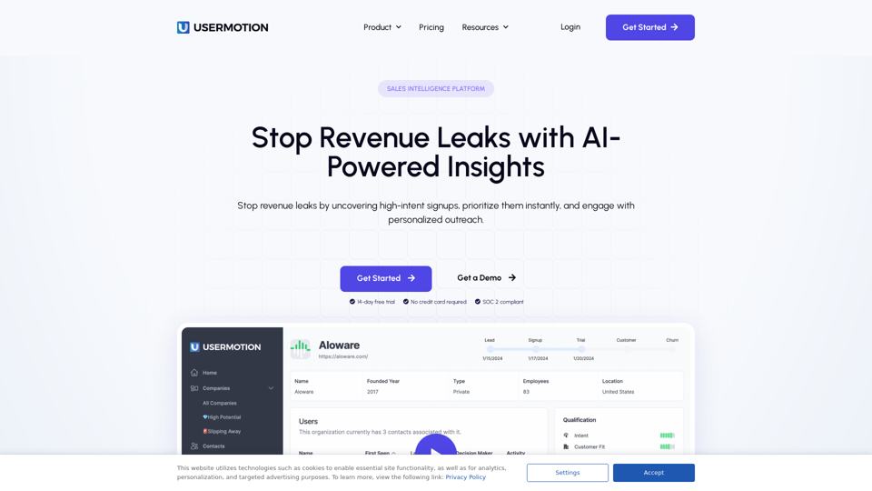 UserMotion - Sales Intelligence, Intent Signals & Lead Scoring