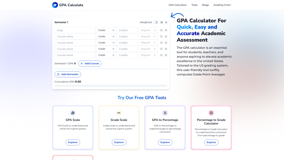 GPA Calculator For Quick, Easy, and Accurate Academic Assessment