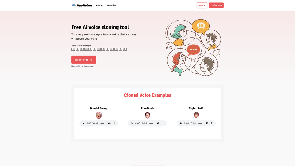 Free AI Voice Cloning Tool - AnyVoice