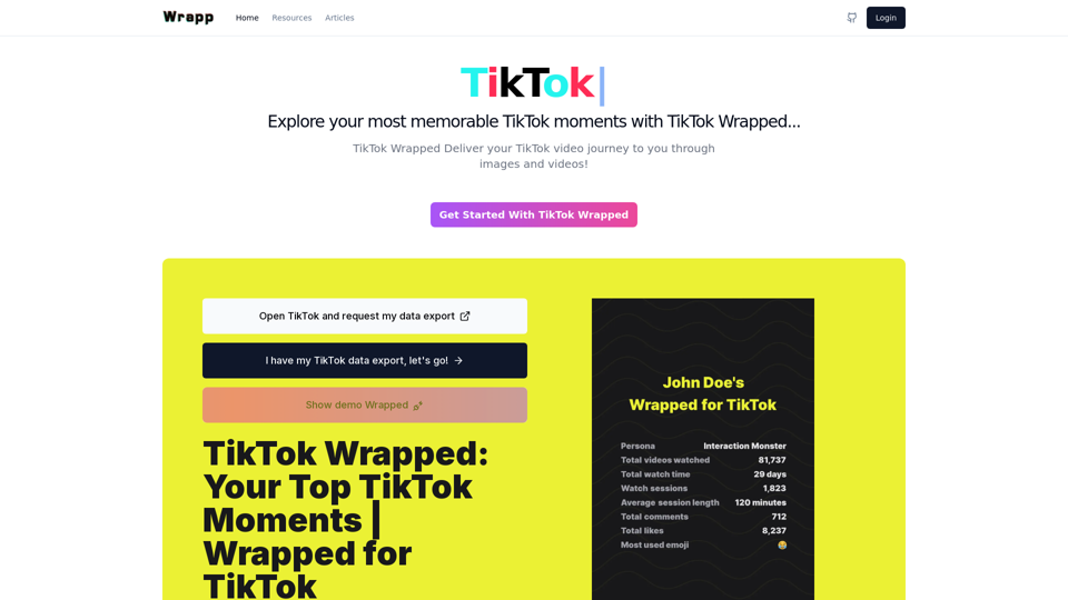 TikTok Wrapped | Wrapped for TikTok